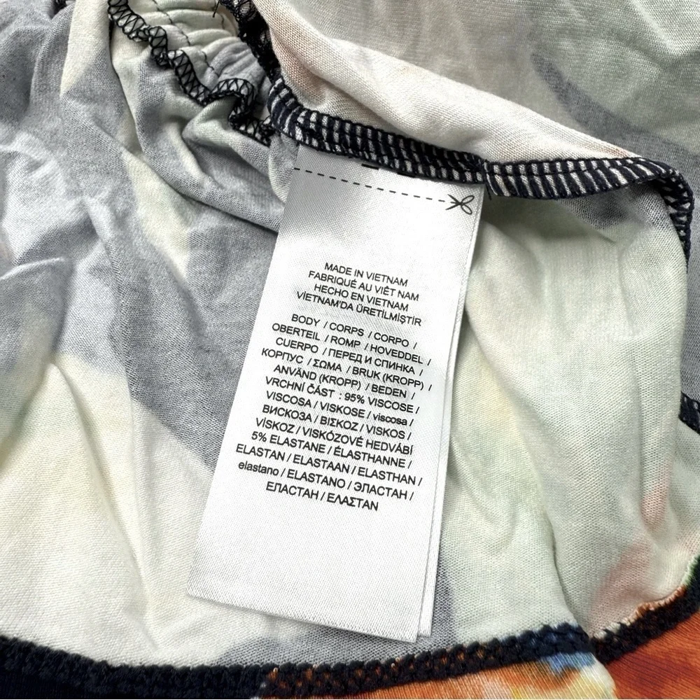 Lauren Ralph Lauren Floral Jersey Belted Peplum Top Women M Ruffles Tropical - Picture 10 of 15